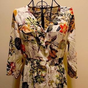 Beautiful flowered 3/4 midi dress